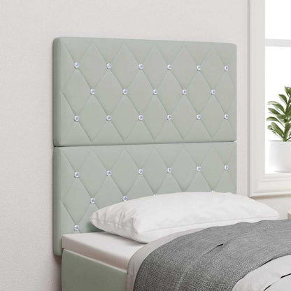 vidaXL Tête de lit avec bandes lumineuses LED Gris clair 80 cm Polyester