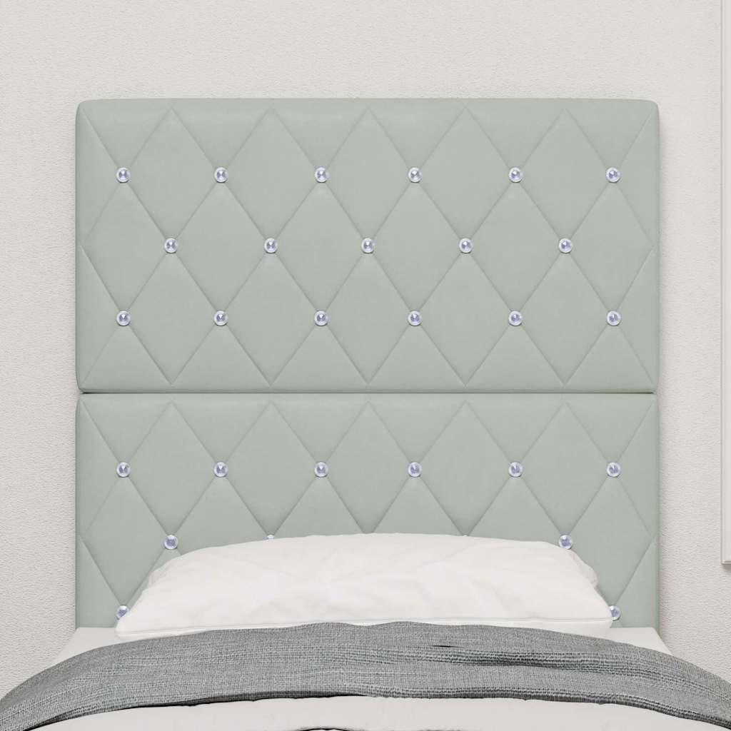 vidaXL Tête de lit avec bandes lumineuses LED Gris clair 80 cm Polyester