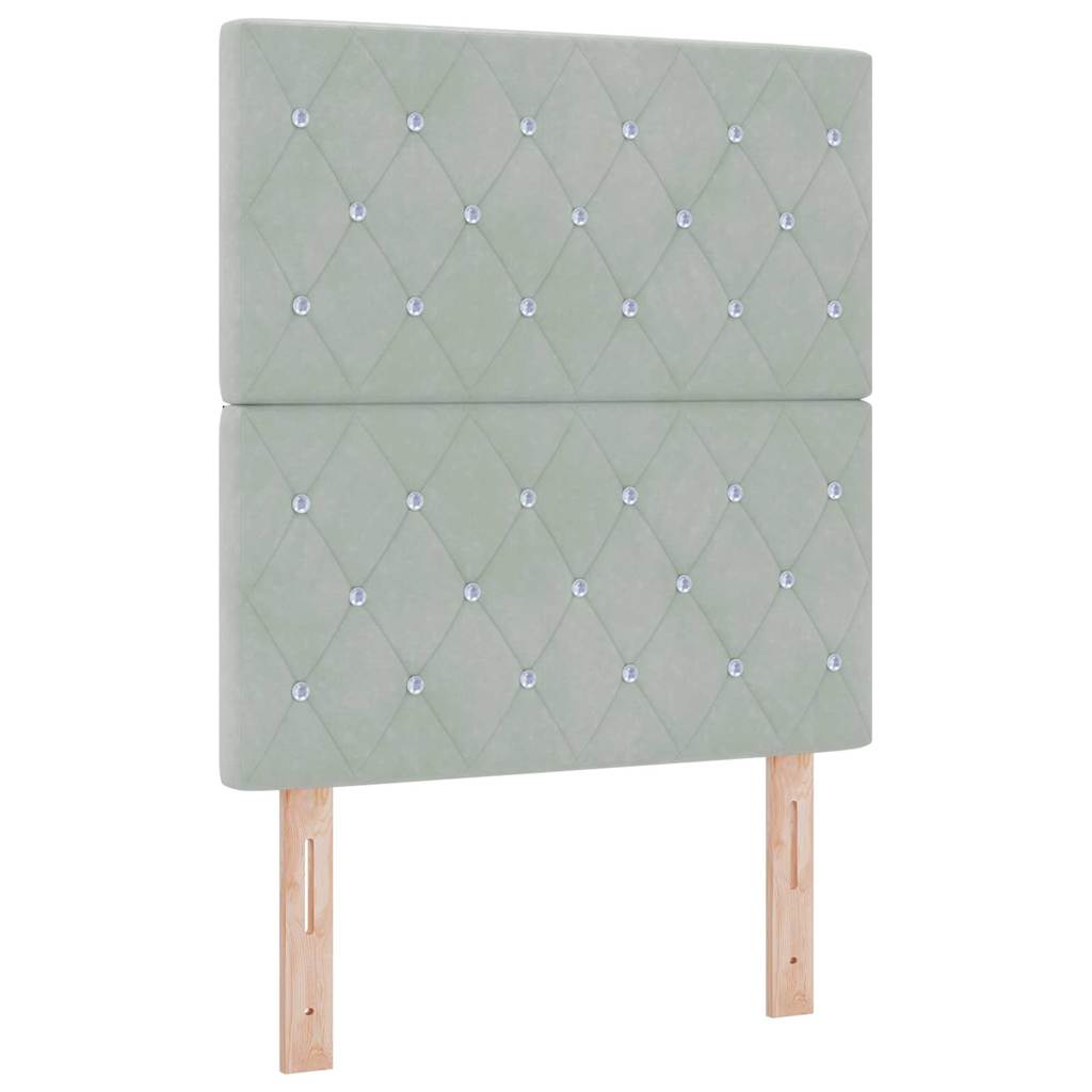 vidaXL Tête de lit avec bandes lumineuses LED Gris clair 80 cm Polyester