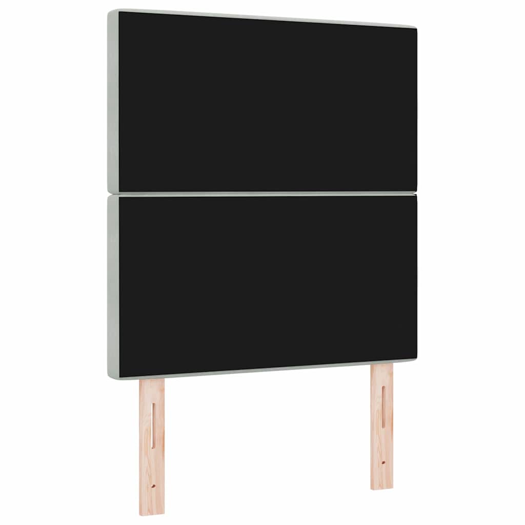 vidaXL Tête de lit avec bandes lumineuses LED Gris clair 80 cm Polyester