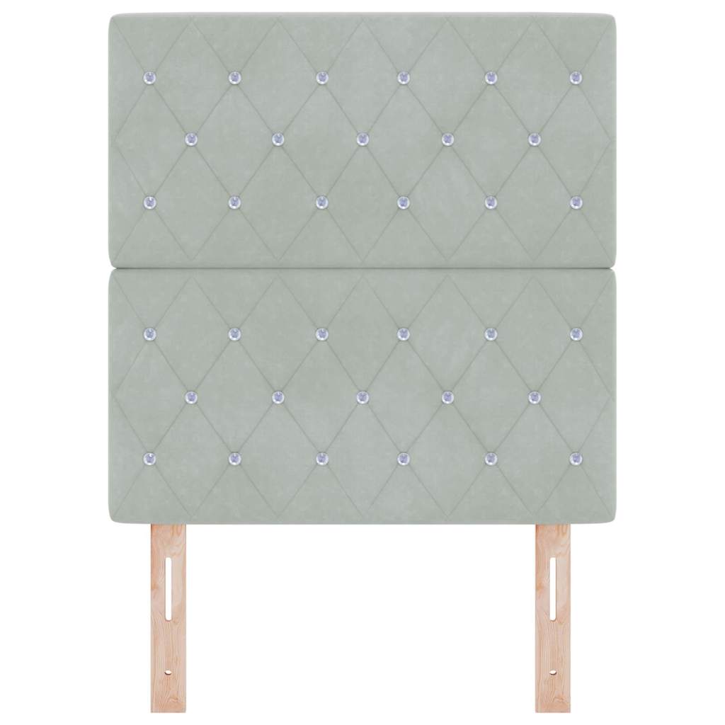 vidaXL Tête de lit avec bandes lumineuses LED Gris clair 80 cm Polyester