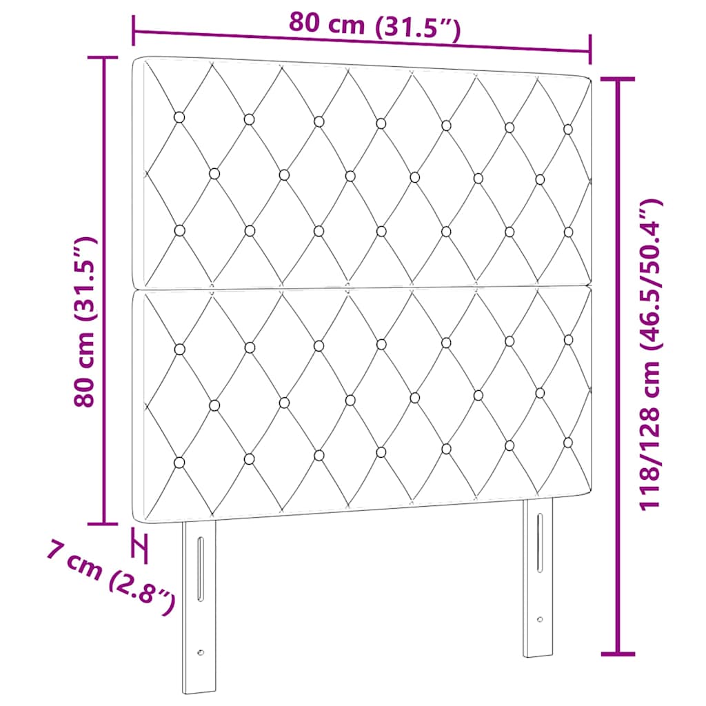 vidaXL Tête de lit avec bandes lumineuses LED Gris clair 80 cm Polyester