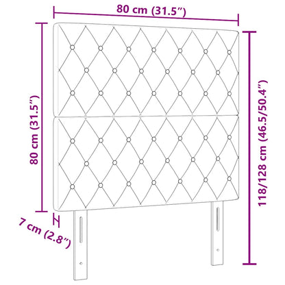 vidaXL Tête de lit avec bandes lumineuses LED Gris clair 80 cm Polyester