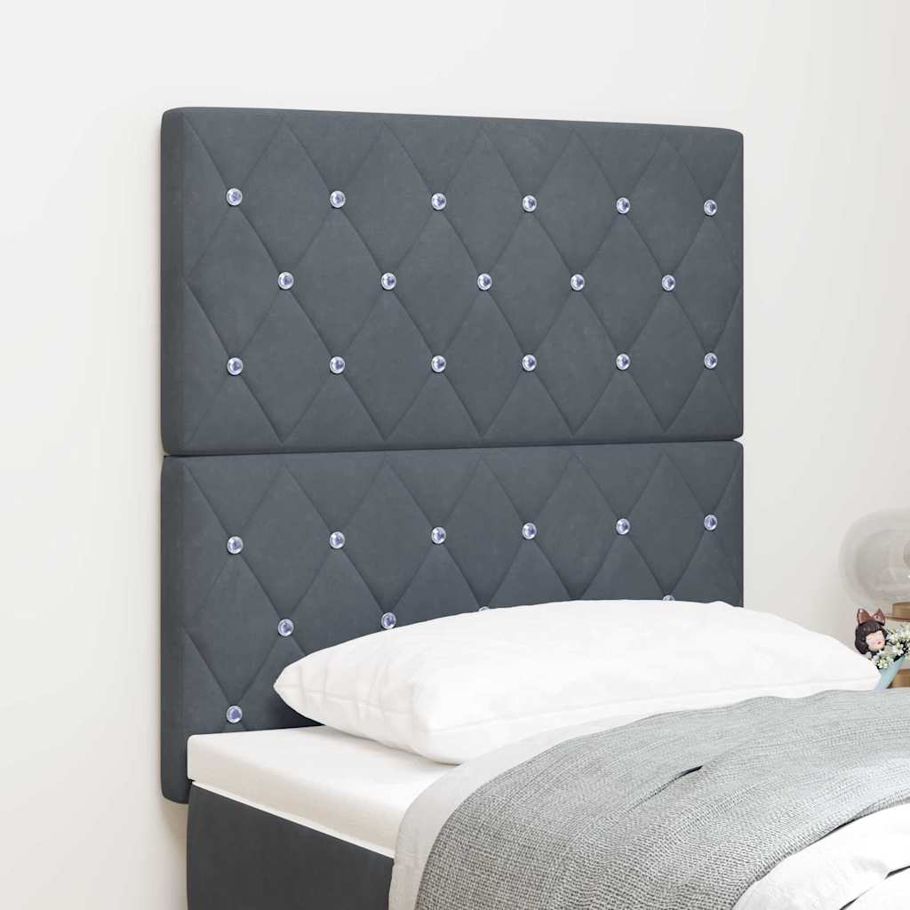 vidaXL Tête de lit à LED avec bandes lumineuses à LED Gris foncé 80 cm Polyester