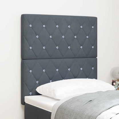 vidaXL Tête de lit à LED avec bandes lumineuses à LED Gris foncé 80 cm Polyester