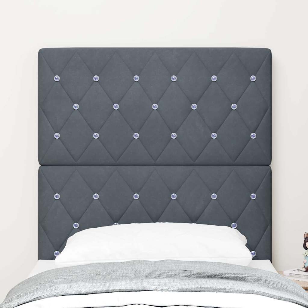vidaXL Tête de lit à LED avec bandes lumineuses à LED Gris foncé 80 cm Polyester