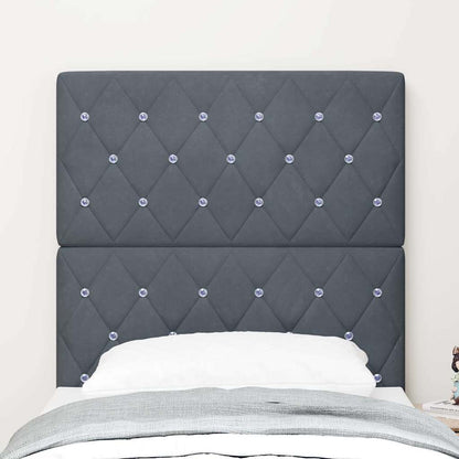 vidaXL Tête de lit à LED avec bandes lumineuses à LED Gris foncé 80 cm Polyester