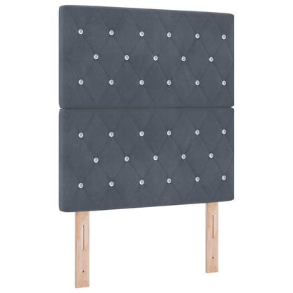 vidaXL Tête de lit à LED avec bandes lumineuses à LED Gris foncé 80 cm Polyester