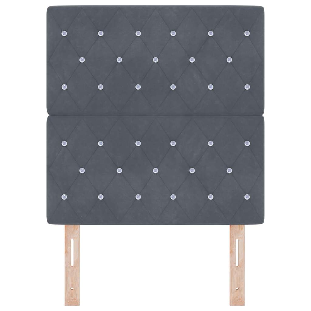 vidaXL Tête de lit à LED avec bandes lumineuses à LED Gris foncé 80 cm Polyester