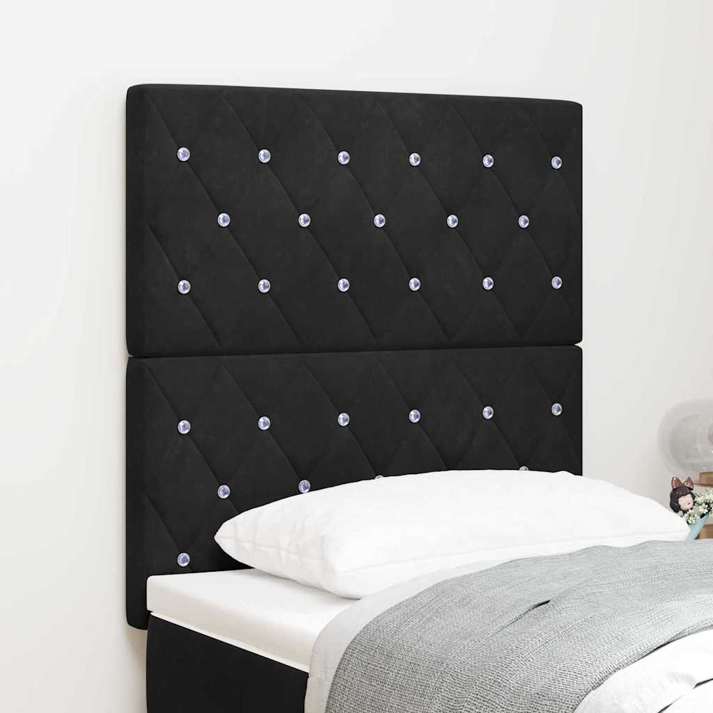 vidaXL Tête de lit à LED avec bandes lumineuses à LED Noir 80 cm Polyester