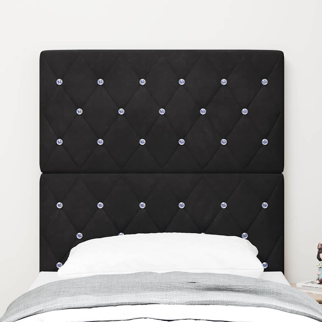 vidaXL Tête de lit à LED avec bandes lumineuses à LED Noir 80 cm Polyester