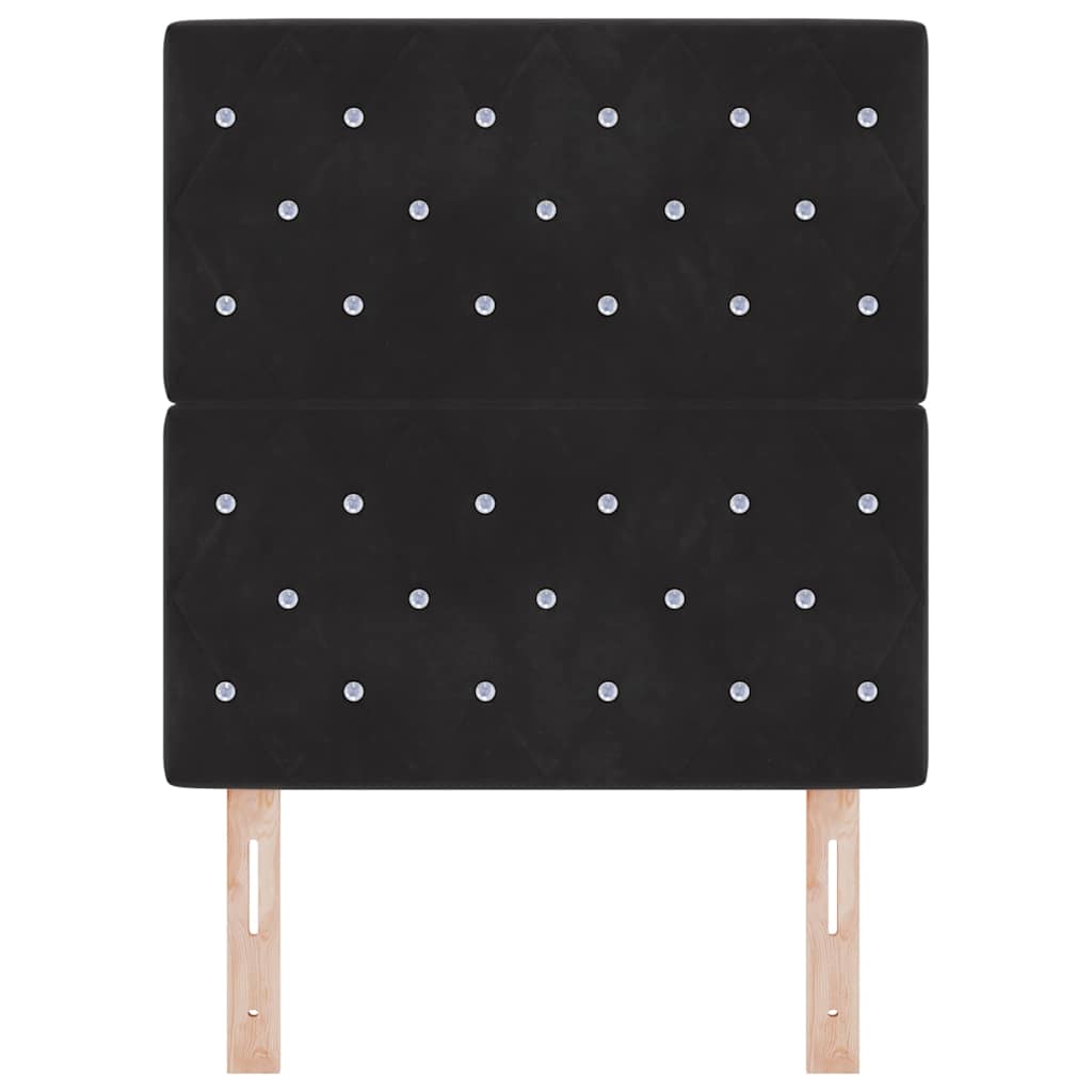 vidaXL Tête de lit à LED avec bandes lumineuses à LED Noir 80 cm Polyester