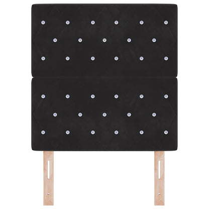 vidaXL Tête de lit à LED avec bandes lumineuses à LED Noir 80 cm Polyester