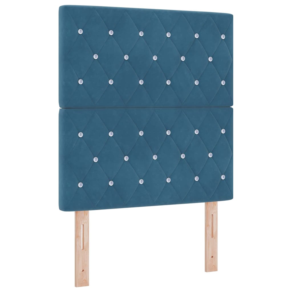 vidaXL Tête de lit à LED avec bandes lumineuses LED Bleu foncé 80 cm Polyester