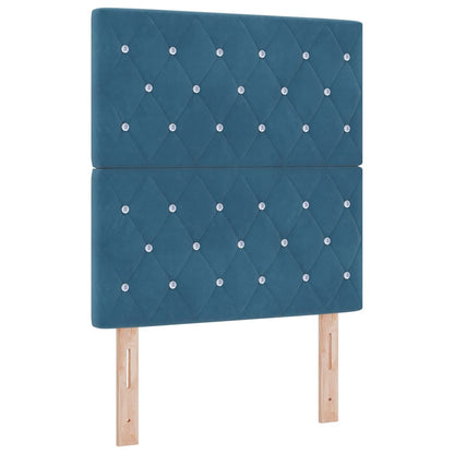 vidaXL Tête de lit à LED avec bandes lumineuses LED Bleu foncé 80 cm Polyester
