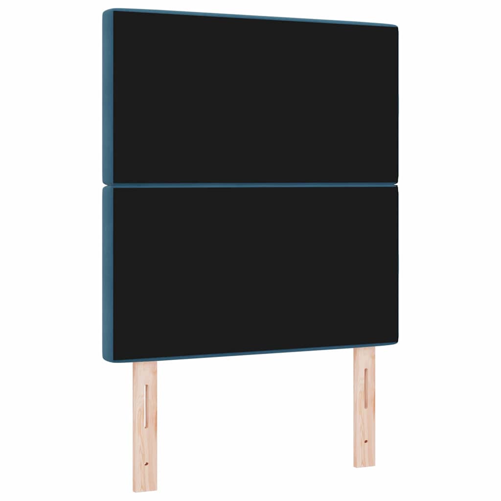 vidaXL Tête de lit à LED avec bandes lumineuses LED Bleu foncé 80 cm Polyester