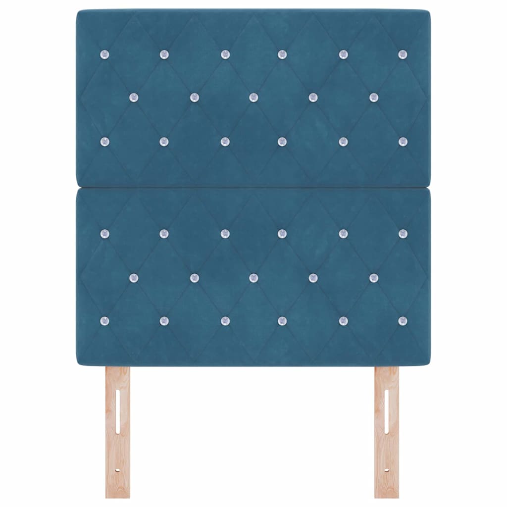 vidaXL Tête de lit à LED avec bandes lumineuses LED Bleu foncé 80 cm Polyester