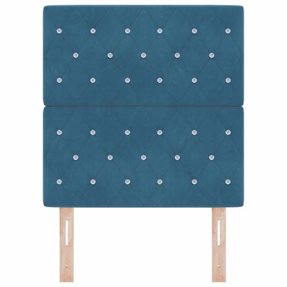 vidaXL Tête de lit à LED avec bandes lumineuses LED Bleu foncé 80 cm Polyester