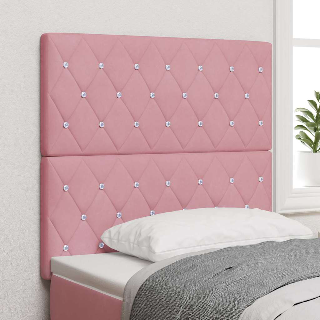 vidaXL Tête de lit à LED avec bandes lumineuses LED Rose 90 cm Polyester