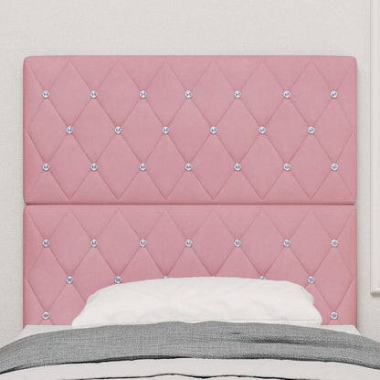 vidaXL Tête de lit à LED avec bandes lumineuses LED Rose 90 cm Polyester