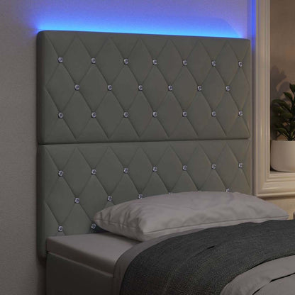 vidaXL Tête de lit avec bandes LED Gris clair 100 cm Polyester