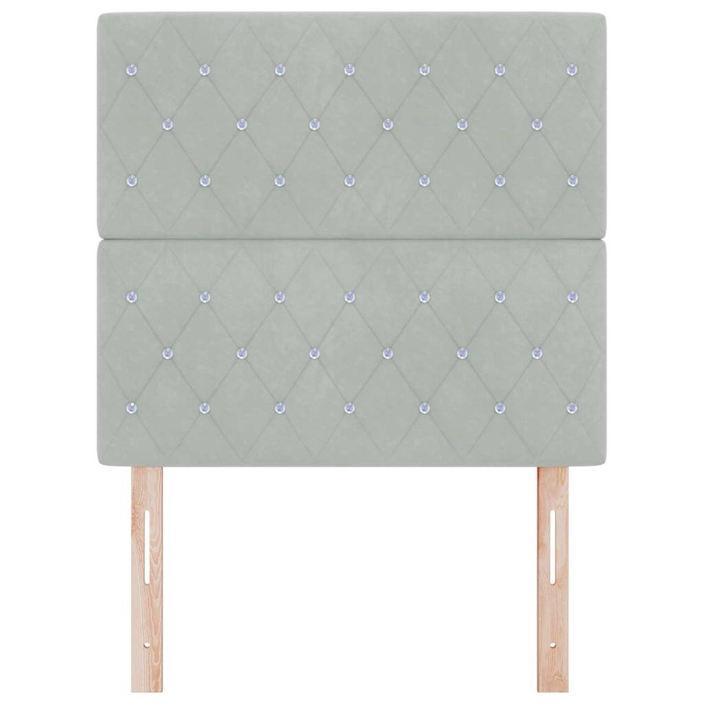 vidaXL Tête de lit avec bandes LED Gris clair 100 cm Polyester