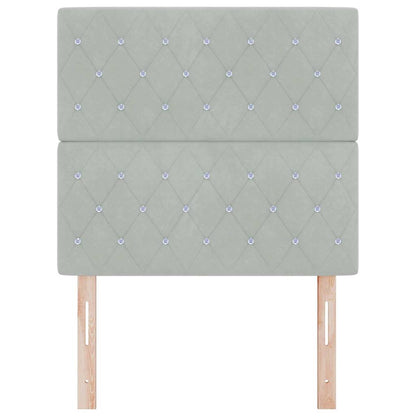 vidaXL Tête de lit avec bandes LED Gris clair 100 cm Polyester