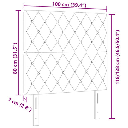vidaXL Tête de lit avec bandes LED Gris clair 100 cm Polyester
