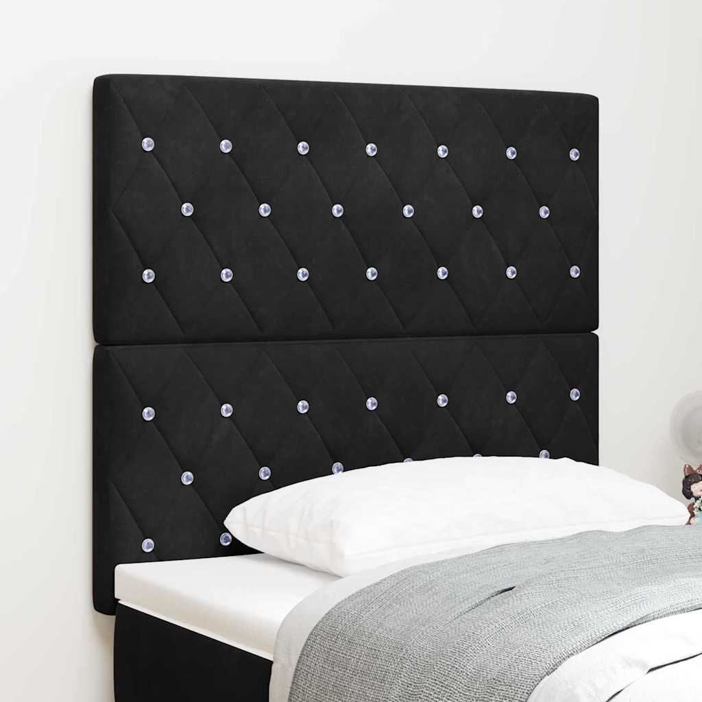 vidaXL Tête de lit LED avec bandes lumineuses LED Noir 100 cm Polyester