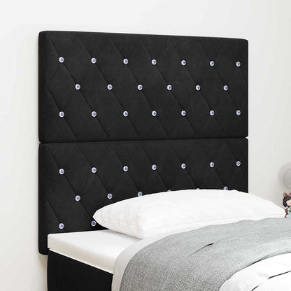 vidaXL Tête de lit LED avec bandes lumineuses LED Noir 100 cm Polyester