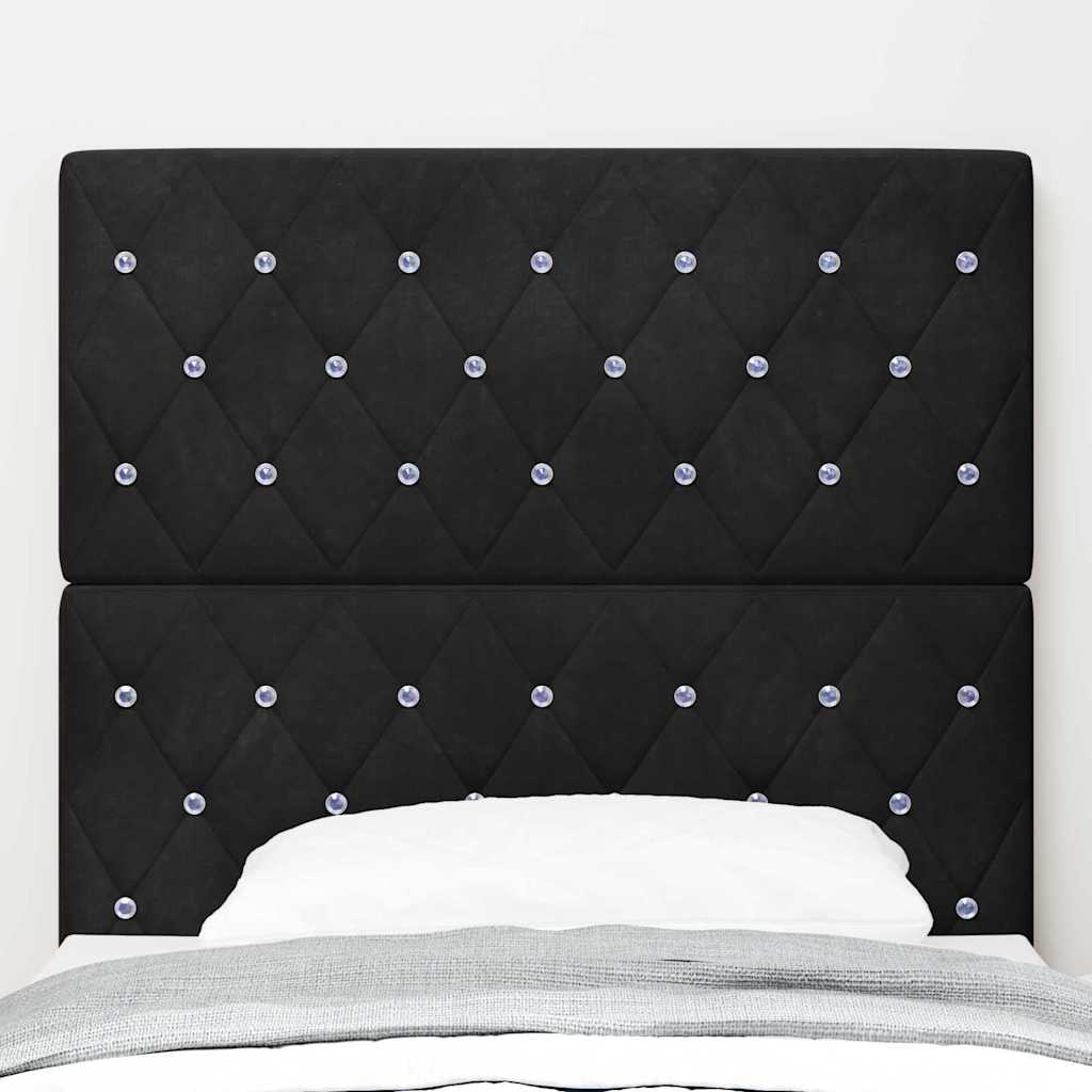 vidaXL Tête de lit LED avec bandes lumineuses LED Noir 100 cm Polyester