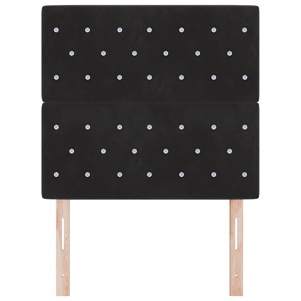 vidaXL Tête de lit LED avec bandes lumineuses LED Noir 100 cm Polyester
