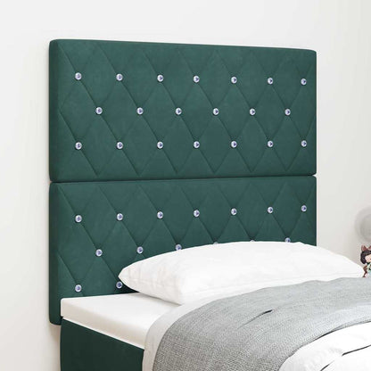 vidaXL Tête de lit à LED avec bandes lumineuses LED Vert foncé 100 cm Polyester