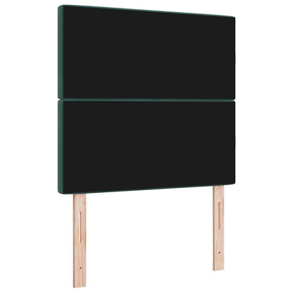 vidaXL Tête de lit à LED avec bandes lumineuses LED Vert foncé 100 cm Polyester