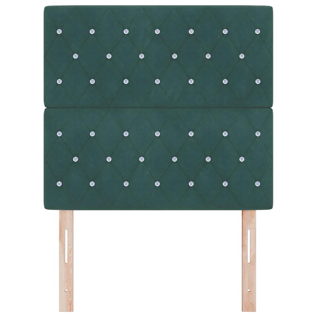 vidaXL Tête de lit à LED avec bandes lumineuses LED Vert foncé 100 cm Polyester