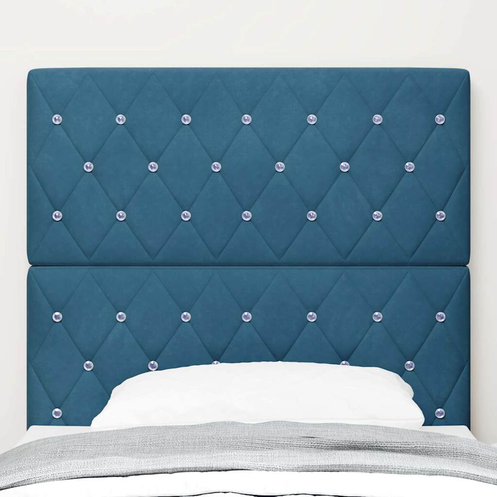 vidaXL Tête de lit à LED avec bande LED bleu foncé 100 cm polyester