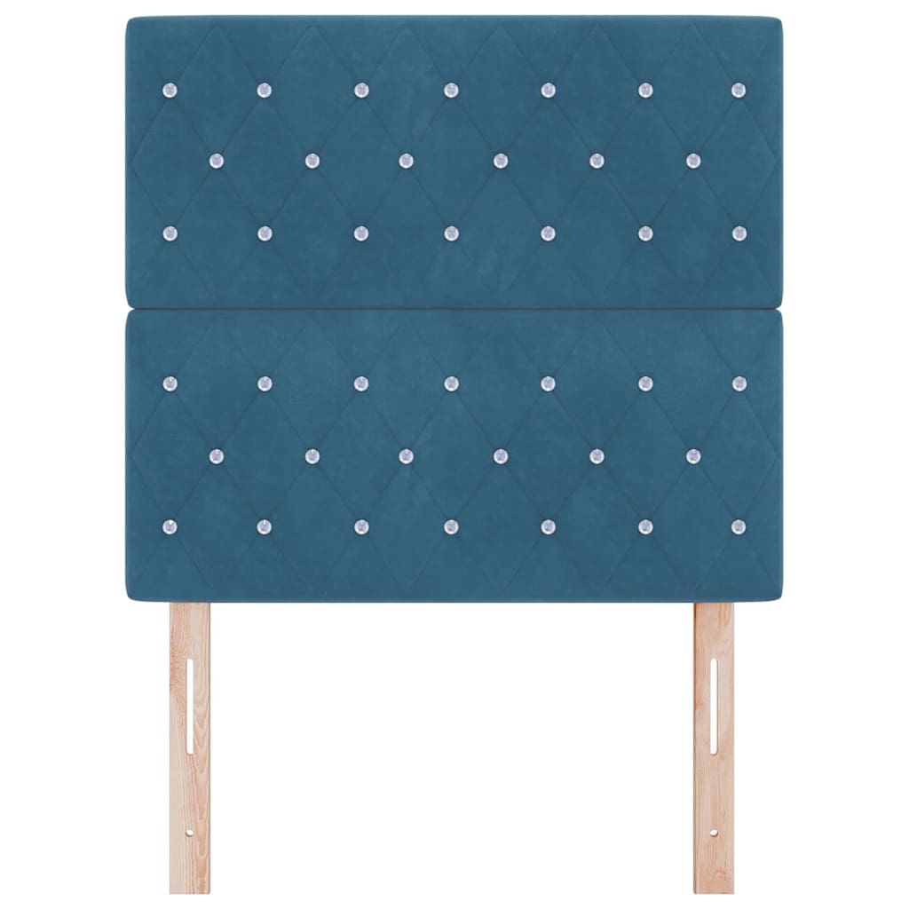 vidaXL Tête de lit à LED avec bande LED bleu foncé 100 cm polyester