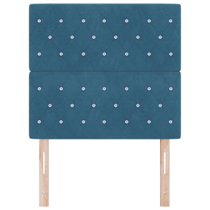 vidaXL Tête de lit à LED avec bande LED bleu foncé 100 cm polyester