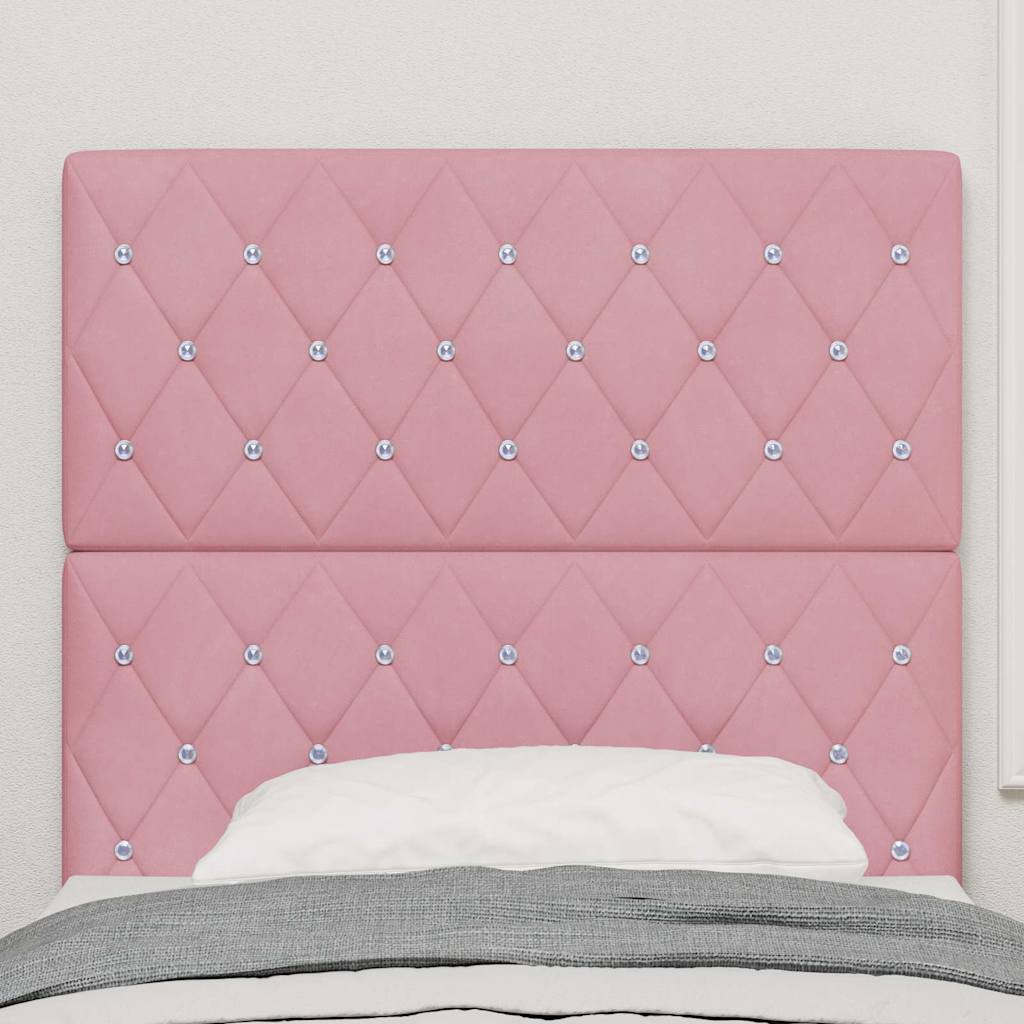 vidaXL Tête de lit à LED avec bandes lumineuses LED rose 100 cm polyester