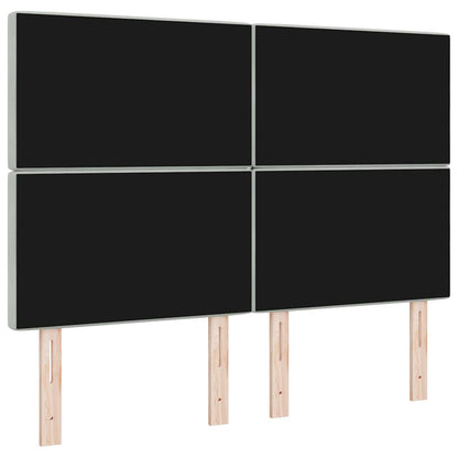 vidaXL Tête de lit LED avec bandes lumineuses LED Gris clair 144 cm Polyester