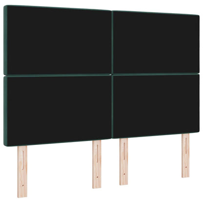 vidaXL Tête de lit à LED avec bandes lumineuses Vert foncé 144 cm Polyester