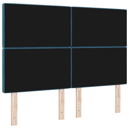 vidaXL Tête de lit à LED avec bandes lumineuses LED bleu foncé 144 cm polyester