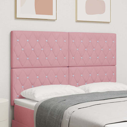 vidaXL Tête de lit à LED avec bande lumineuse LED rose 144 cm Polyester