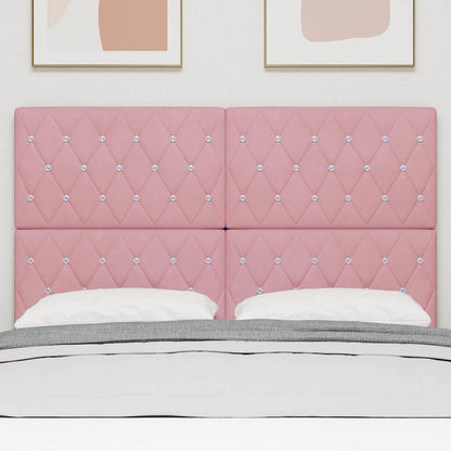 vidaXL Tête de lit à LED avec bande lumineuse LED rose 144 cm Polyester