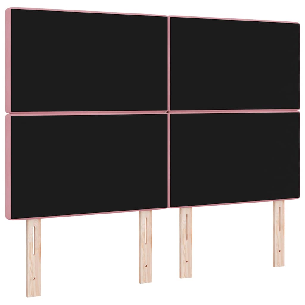 vidaXL Tête de lit à LED avec bande lumineuse LED rose 144 cm Polyester
