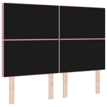 vidaXL Tête de lit à LED avec bande lumineuse LED rose 144 cm Polyester