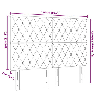 vidaXL Tête de lit à LED avec bande lumineuse LED rose 144 cm Polyester
