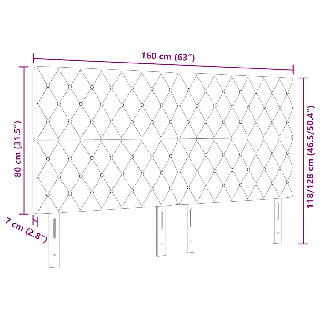 vidaXL LED Kopfteil mit LED-Lichtleisten Hellgrau 160 cm Polyester
