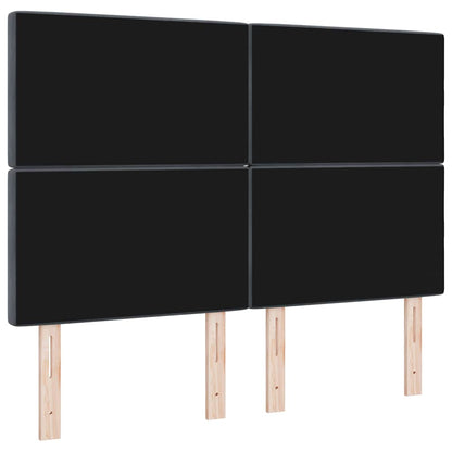vidaXL LED Kopfteil mit LED-Lichtleisten Dunkelgrau 160 cm Polyester