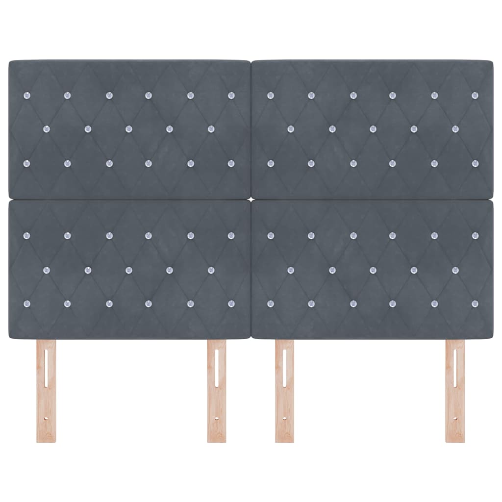 vidaXL LED Kopfteil mit LED-Lichtleisten Dunkelgrau 160 cm Polyester